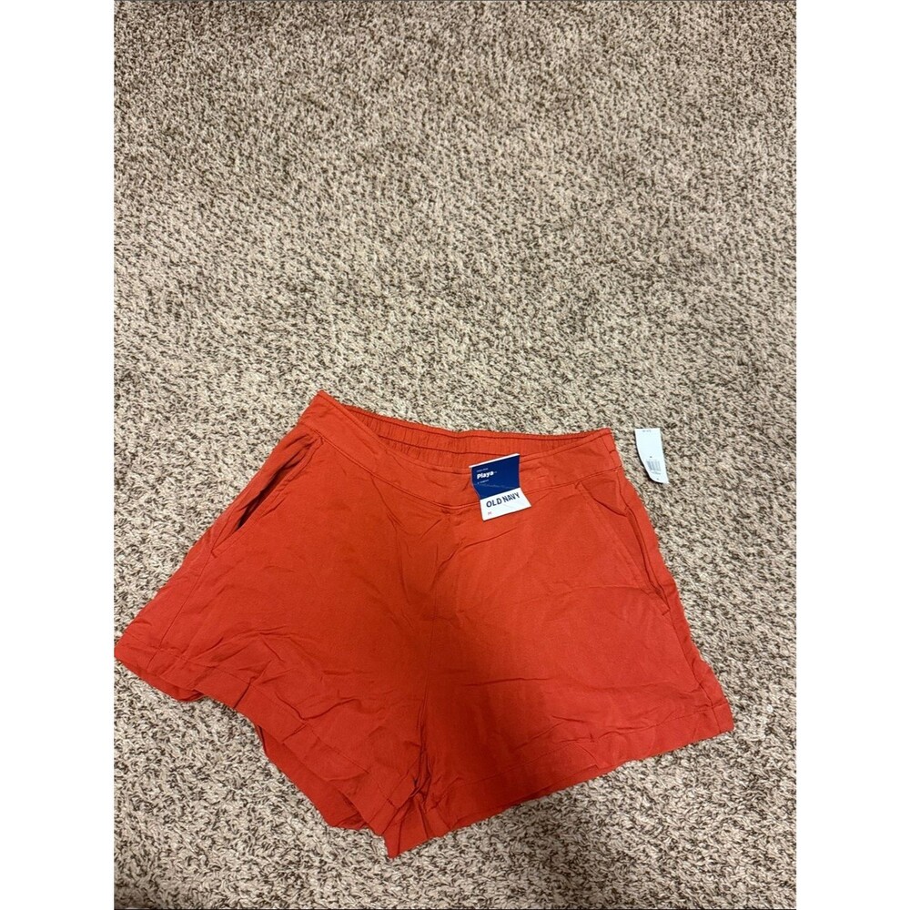 Old Navy NWT High-Rise Pull-On Playa Shorts Rust Size M Medium - Picture 1 of 3